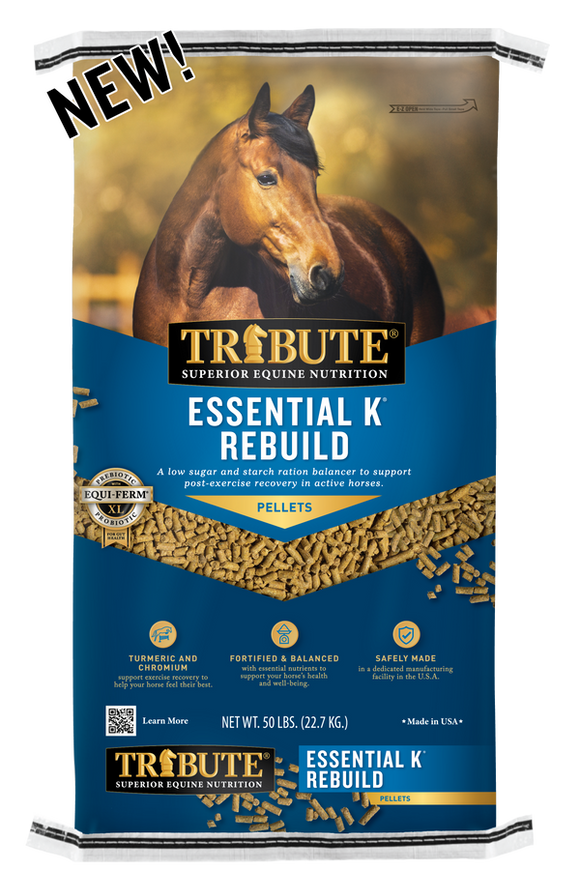 Tribute Equine Nutrition Essential K® Rebuild Ration Balancer with Turmeric and Chromium (50 lbs)