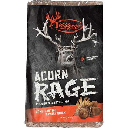 Wildgame Innovations Acorn Rage Lick-N-Brick Mineral Block Deer Attractant, 4lb Block (4 lb)