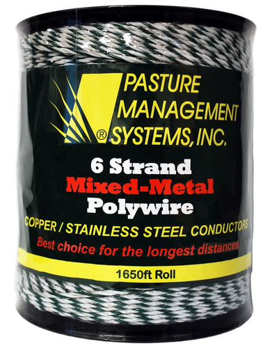 Pasture Management Mixed-Metal Polywire - 6 Strand