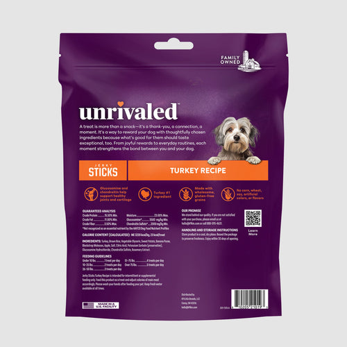 Unrivaled Jerky Sticks - Turkey Recipe Dog Treats