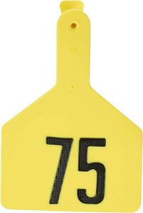 Z Tags Cow Ear Tags Yellow Numbered 51-75