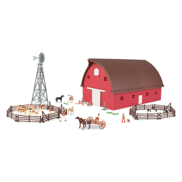 Tomy ERTL 1:64 Scale Round Gable Barn - Farm Toy Playset